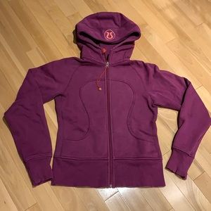 Lululemon Burgundy/Wine Colour Scuba Hoodie - Size 6